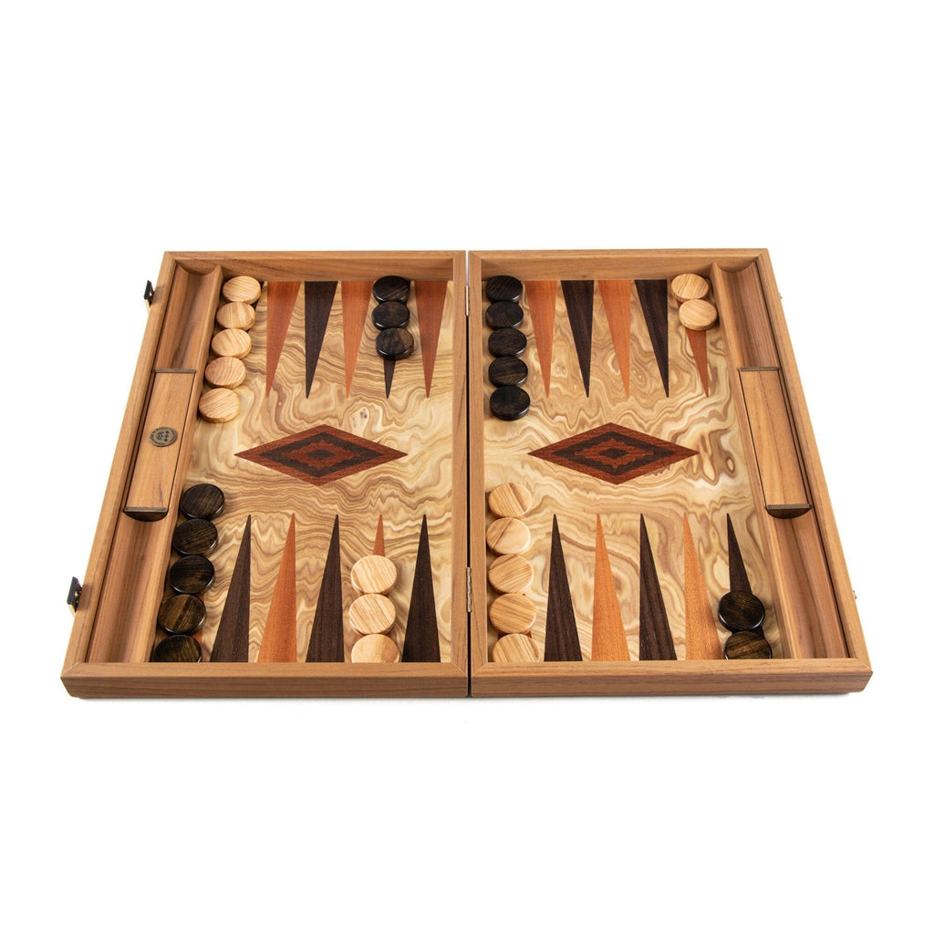 Scratch and Dent Manopoulos Fendrihan Olive Burl Wood with Wenge and Mahogany Wood Points (Small Chips in Wood) 