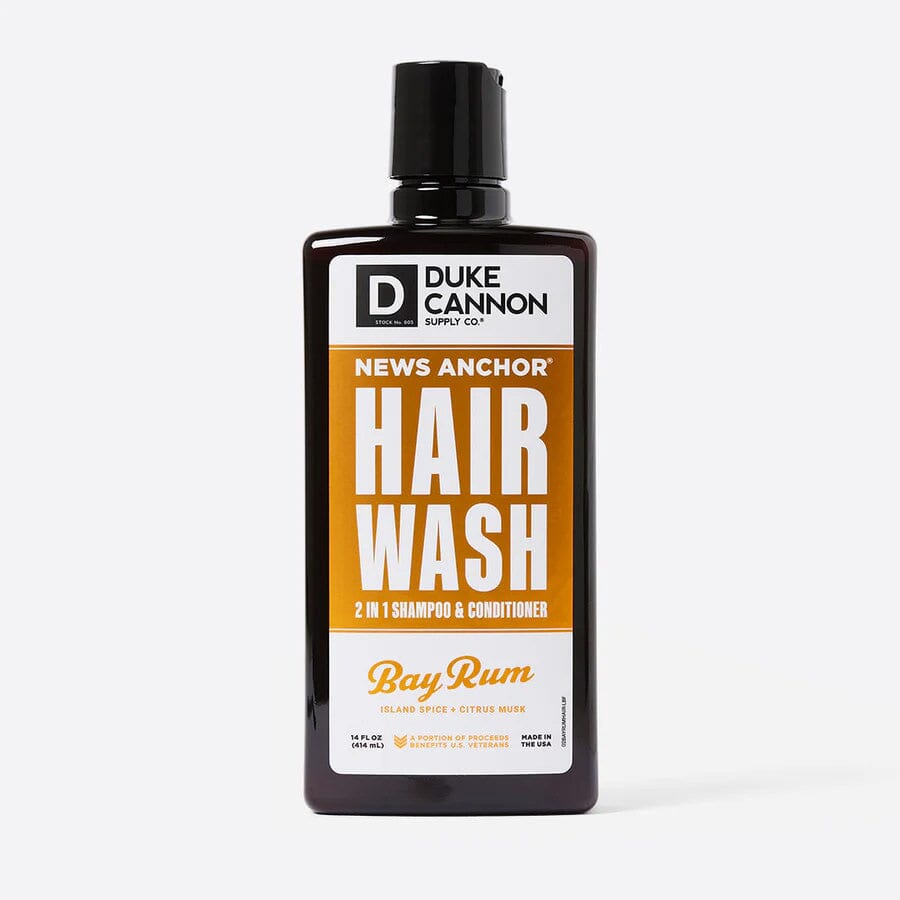 Duke Cannon Supply Co. News Anchor Hair Wash, 2-in-1 Hair Wash Shampoo Duke Cannon Supply Co Bay Rum 14 oz (414 ml) 