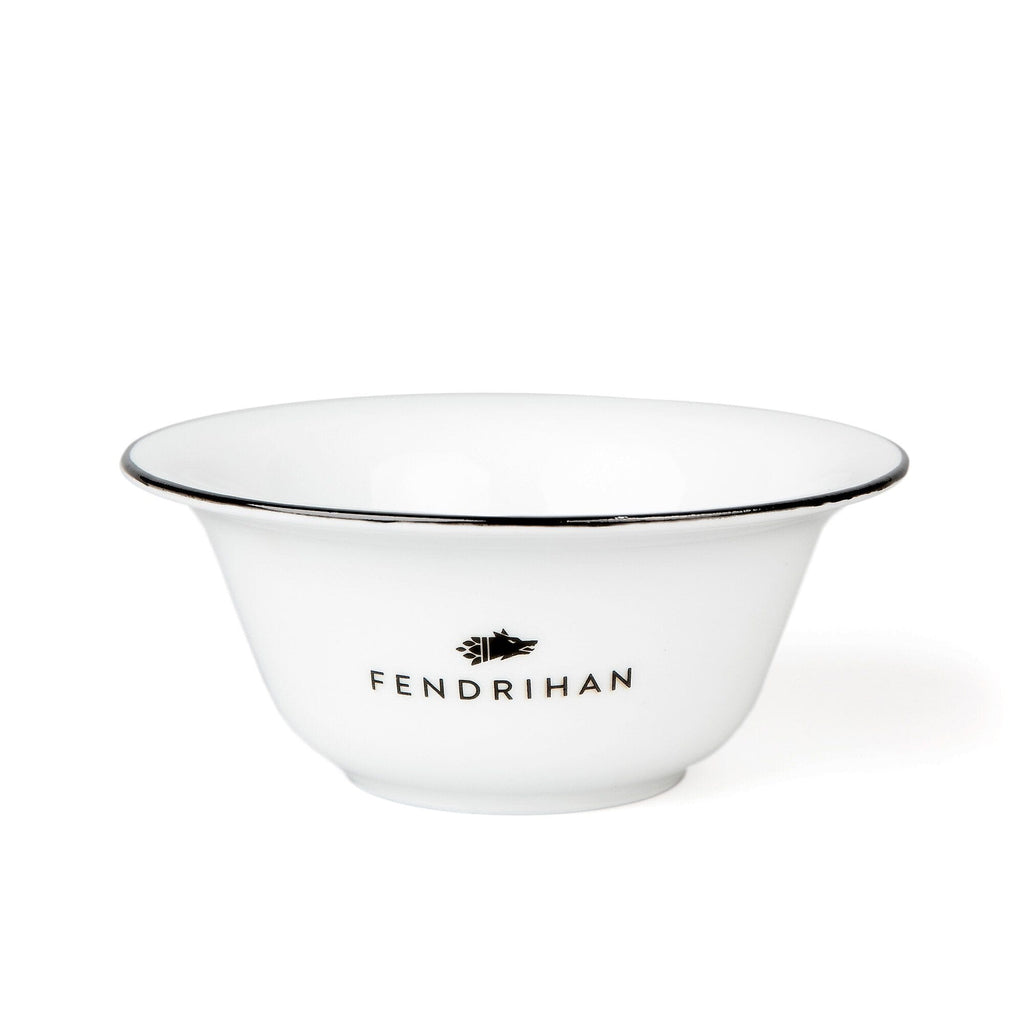 Scratch and Dent Fendrihan Fendrihan Porcelain Shaving Bowl, Hand-Painted Black Rim (Minor Surface/Colour Imperfections) 