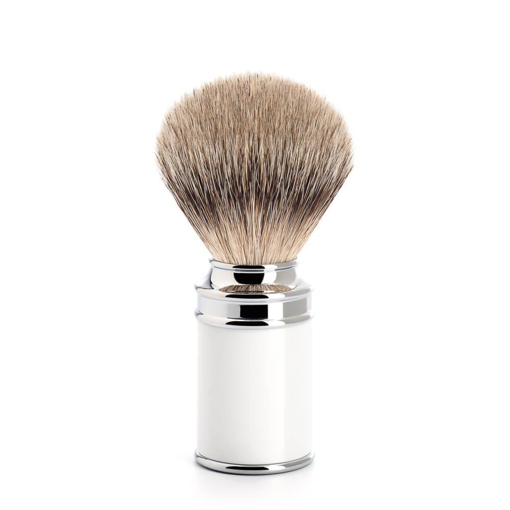 Muhle Traditional Silvertip Badger Shaving Brush, High-Grade White Resin Badger Bristles Shaving Brush Discontinued 