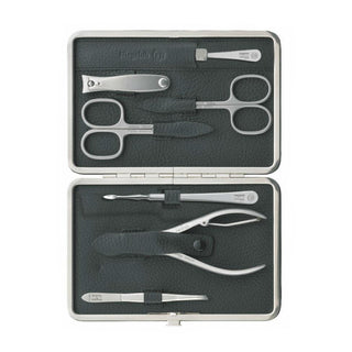 Niegeloh Solingen Capri XL 7-Piece TopInox Manicure Set, Black Leather Case Manicure Set Niegeloh Solingen 